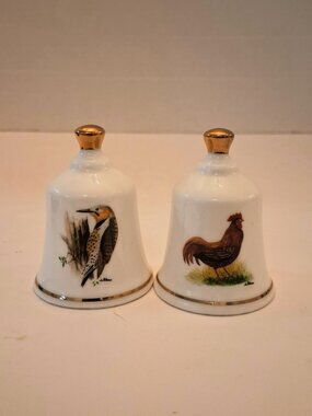 Two Porcelain Bells with State Birds - Alabama and Rhode Island